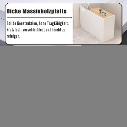Rezeptionstheke Holz mit Stauraum – Schwarz Weiß 120x50x100 cm