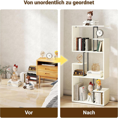 Großes weißes Bücherregal Holz mit Metall – Raumteiler & Shelf