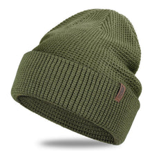 Merinowoll Beanie Damen Herren - Warme Strickmütze mit Umschlagbund