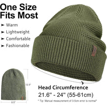 Merinowoll Beanie Damen Herren - Warme Strickmütze mit Umschlagbund