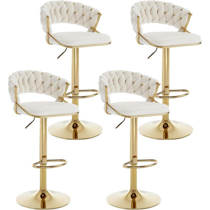 Moderne Samt Barhocker 2er Set, höhenverstellbar & drehbar