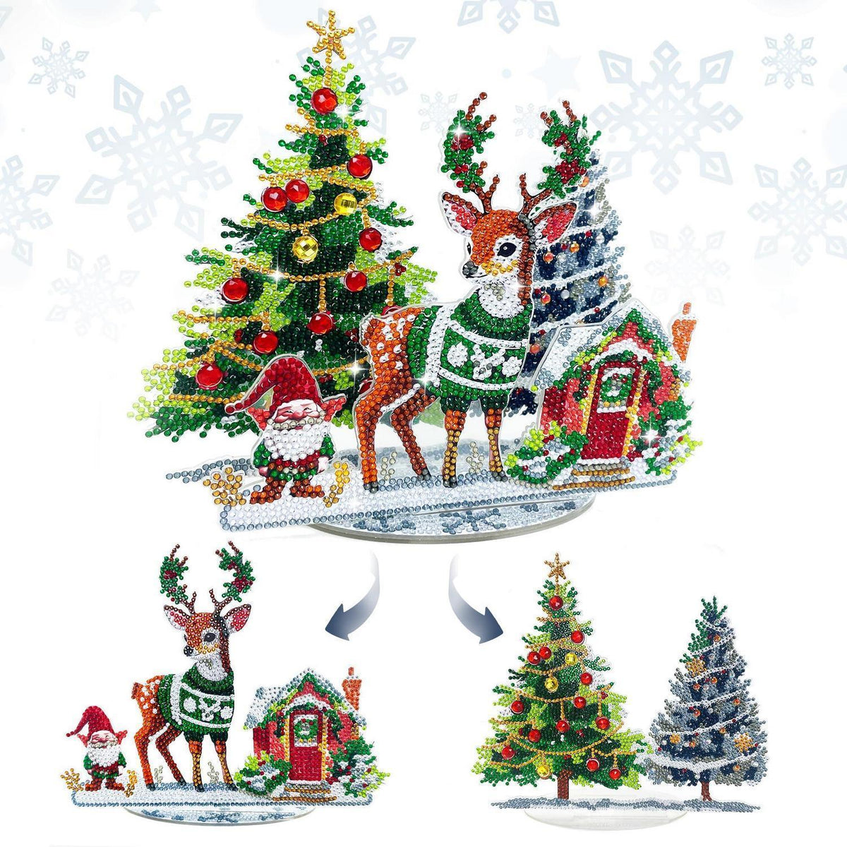Diamant Painting Weihnachten: Winterdorf Aufsteller 2-Schichtig