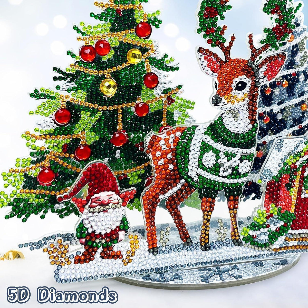 Diamant Painting Weihnachten: Winterdorf Aufsteller 2-Schichtig