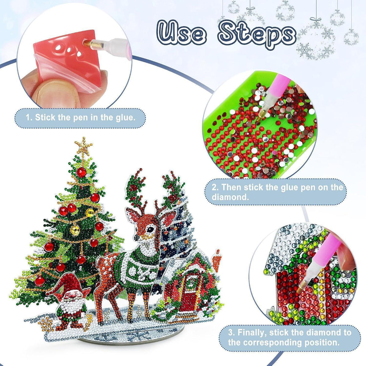 Diamant Painting Weihnachten: Winterdorf Aufsteller 2-Schichtig