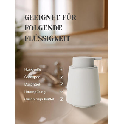 Grauer Schaumseifenspender 400ml – Keramik Spender für Küche & Bad