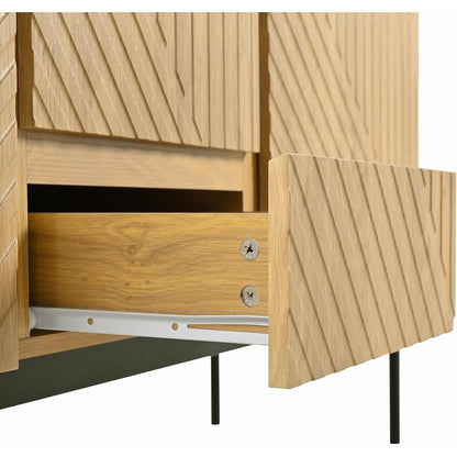 Kommode mit 2 Türen & 3 Schubladen – Modernes Sideboard 150x45x75cm