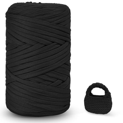 T-Shirt Garn 400g – Chunky Häkelgarn für Körbe & DIY Projekte Schwarz