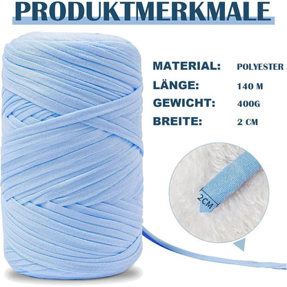 T-Shirt Garn 400g – Chunky Häkelgarn für Körbe & DIY Projekte Schwarz