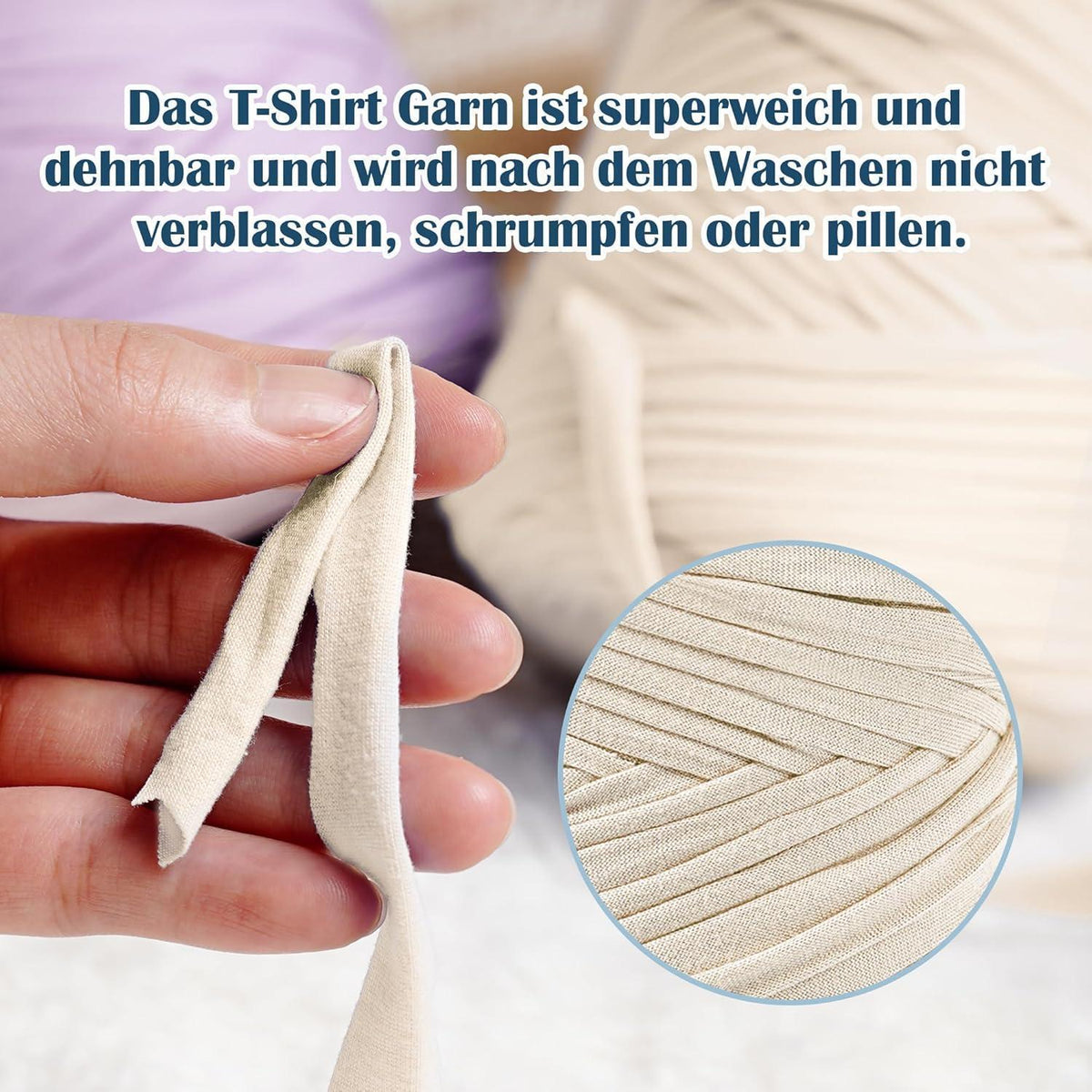 T-Shirt Garn 400g – Chunky Häkelgarn für Körbe & DIY Projekte Schwarz