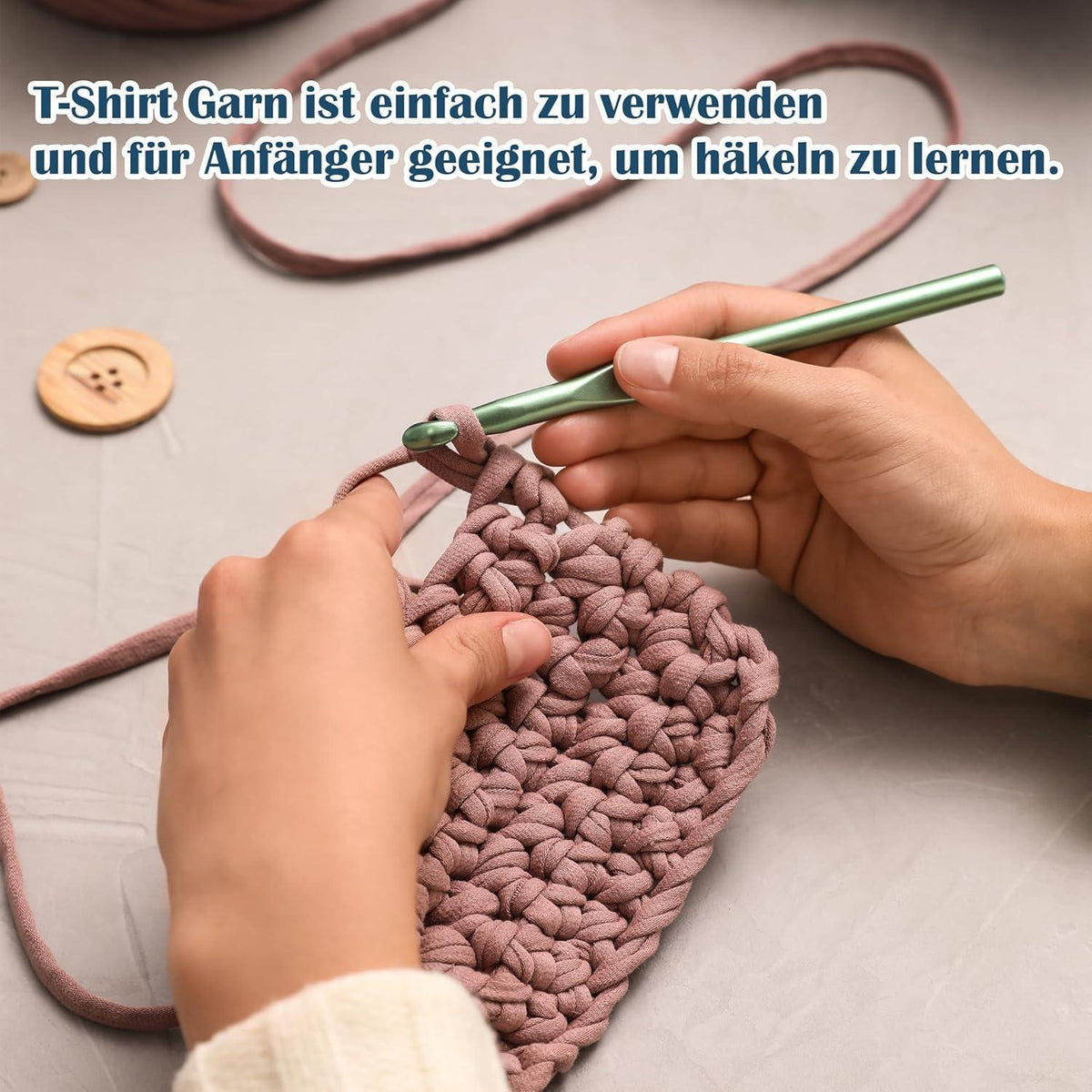 T-Shirt Garn 400g – Chunky Häkelgarn für Körbe & DIY Projekte Schwarz