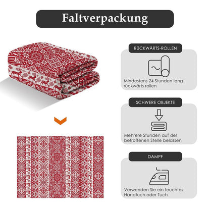 Weihnachts Teppich 160x230 cm – Roter Kurzflor Wohnzimmerteppich