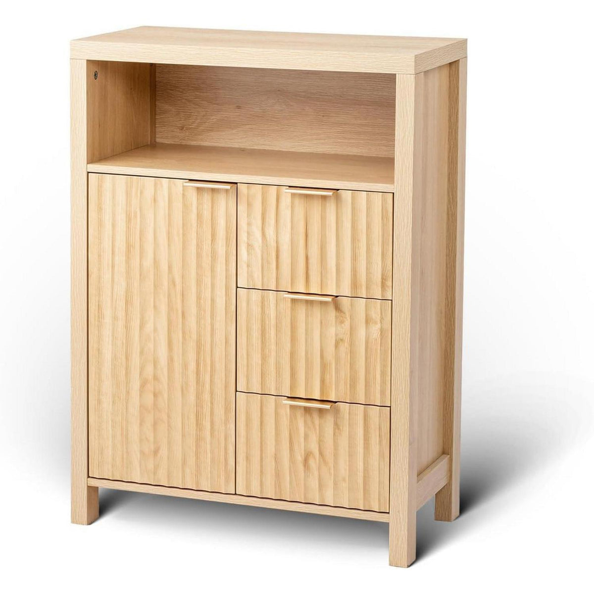 Badezimmerschrank mit 3 Schubladen & Regalen – Eichenfarben