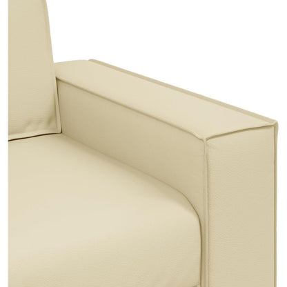 2-Sitzer Sofa Creme – Kleines Sofa 120cm in Lederoptik