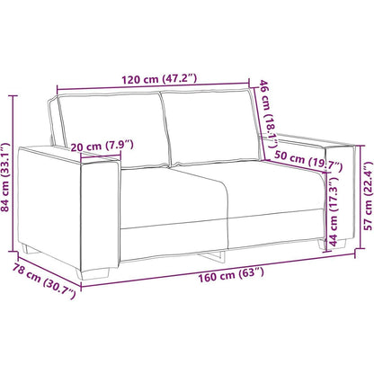 2-Sitzer Sofa Weiß – Werkzeugfrei, Kunstleder, 120 cm