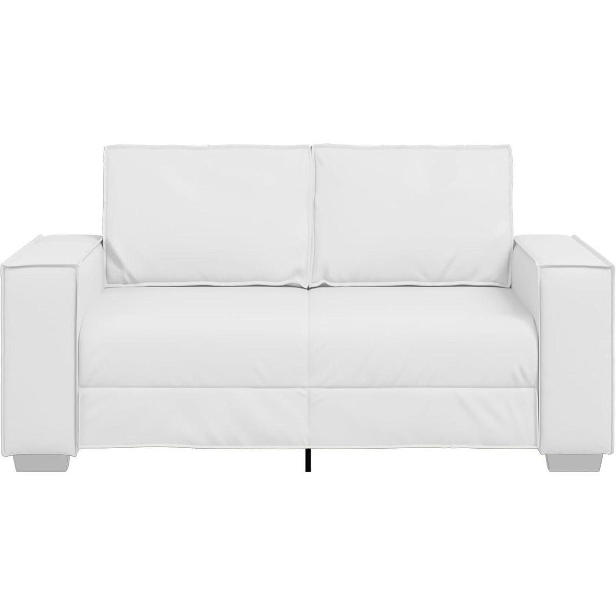 2-Sitzer Sofa Weiß – Werkzeugfrei, Kunstleder, 120 cm