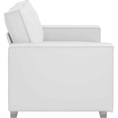 2-Sitzer Sofa Weiß – Werkzeugfrei, Kunstleder, 120 cm