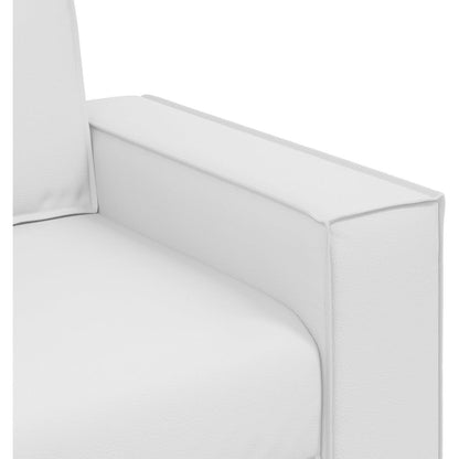 2-Sitzer Sofa Weiß – Werkzeugfrei, Kunstleder, 120 cm