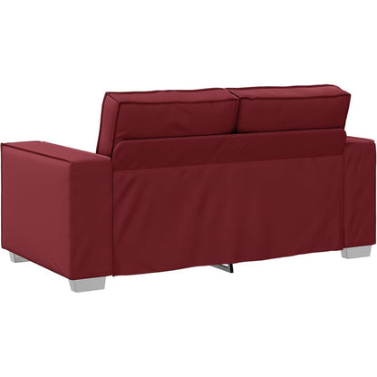 2-Sitzer Sofa Weinrot – Couch 120cm für Wohnzimmer in Lederoptik