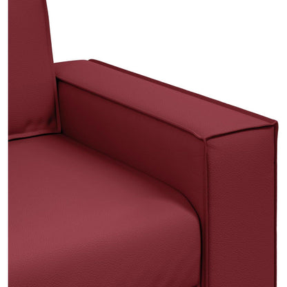 2-Sitzer Sofa Weinrot – Couch 120cm für Wohnzimmer in Lederoptik
