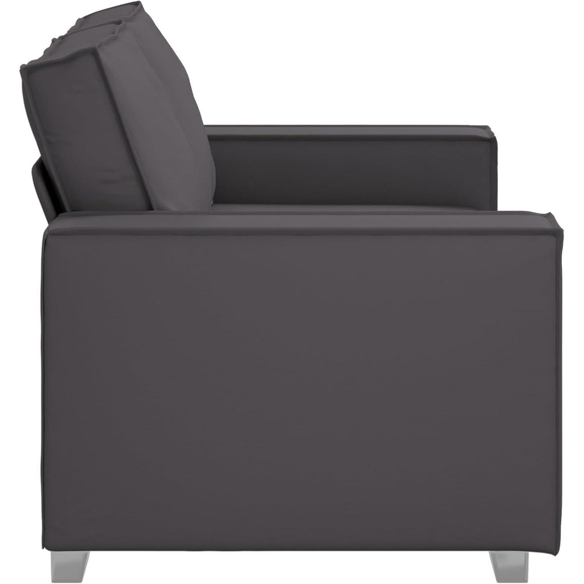 Graues 2-Sitzer Sofa 120 cm –, Einfache Montage in Lederoptik
