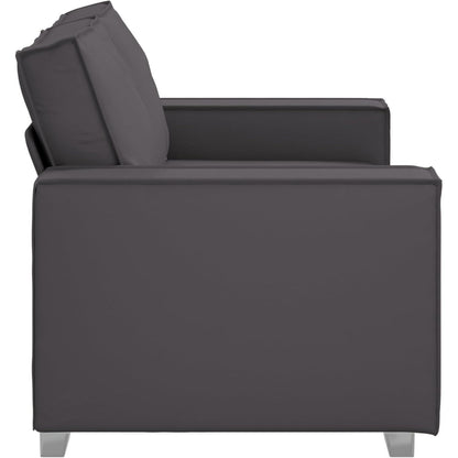 Graues 2-Sitzer Sofa 120 cm –, Einfache Montage in Lederoptik