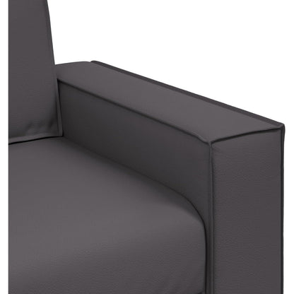 Graues 2-Sitzer Sofa 120 cm –, Einfache Montage in Lederoptik