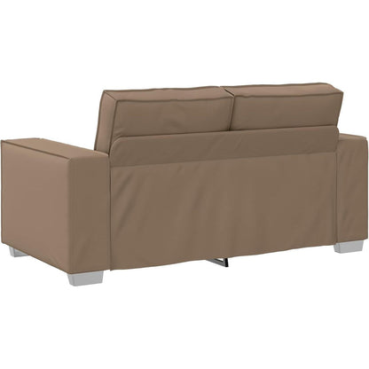 2-Sitzer Sofa Cappuccino – 120cm mit Abnehmbaren Kissen in Lederoptik