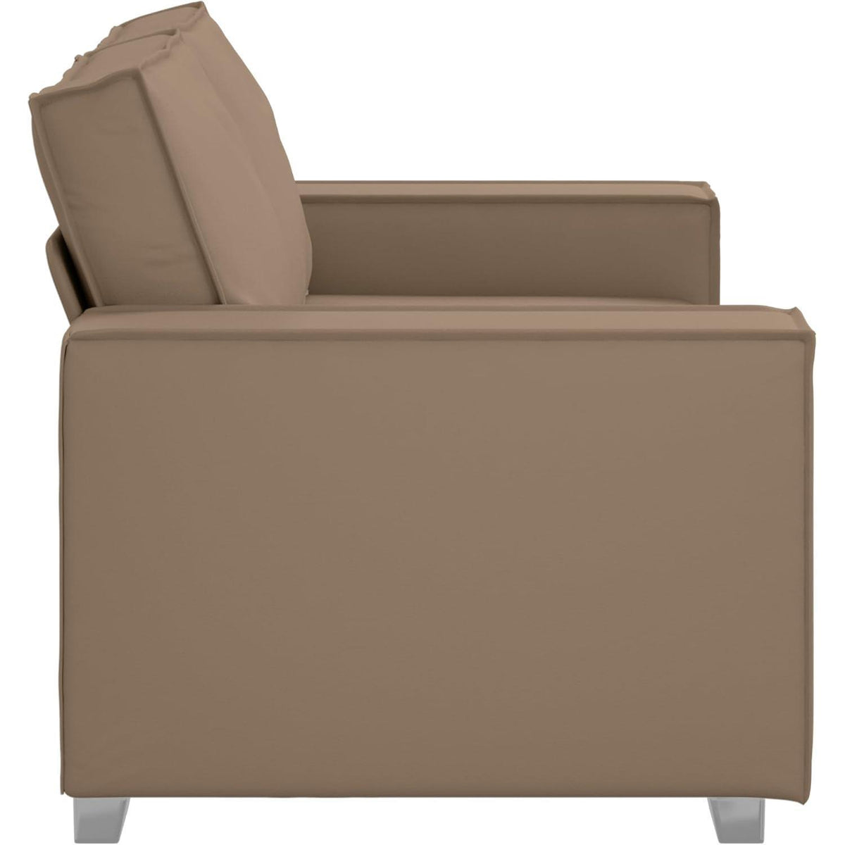 2-Sitzer Sofa Cappuccino – 120cm mit Abnehmbaren Kissen in Lederoptik