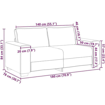 2-Sitzer Sofa Taupe – Bequemes Polstersofa 140 cm