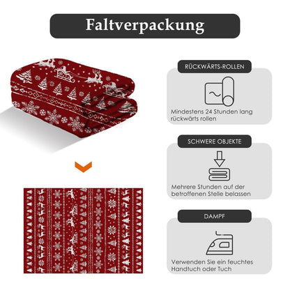 Weihnachts Teppich 160x230 cm – Roter Kurzflor Wohnzimmerteppich