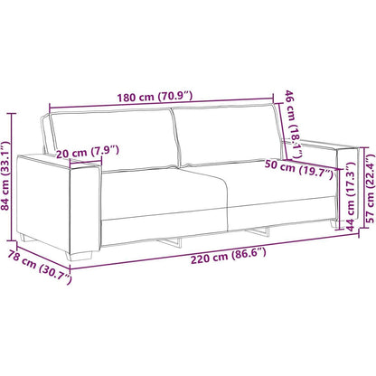 3-Sitzer Sofa Taupe – Modernes Stoffsofa 180 cm mit Kissen