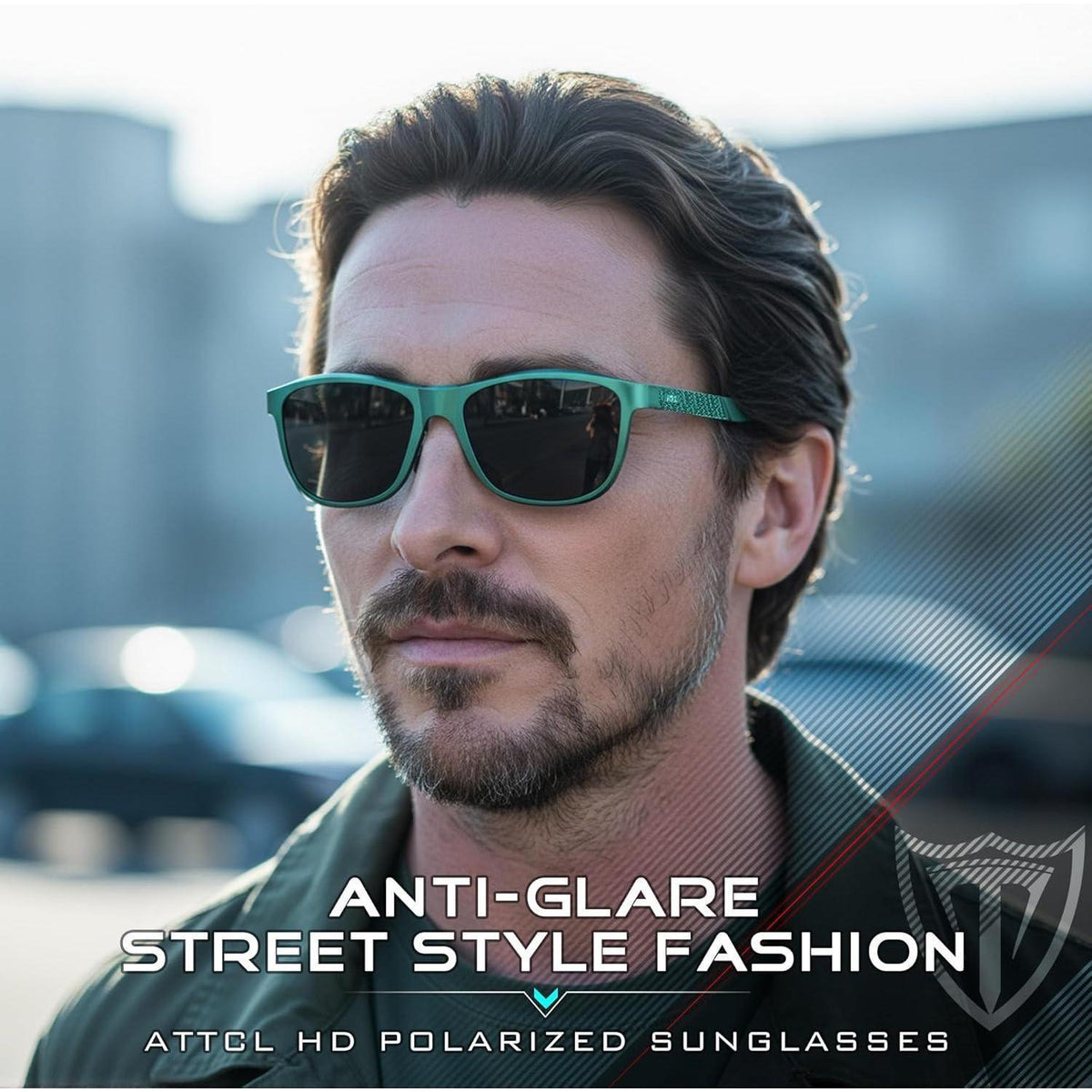 Herren Polarisierte Sonnenbrille Al-Mg Metall Retro Blau/Grau