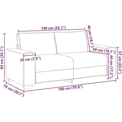 2-Sitzer Sofa Hellgrau – Modernes Couch Sofa 140 cm