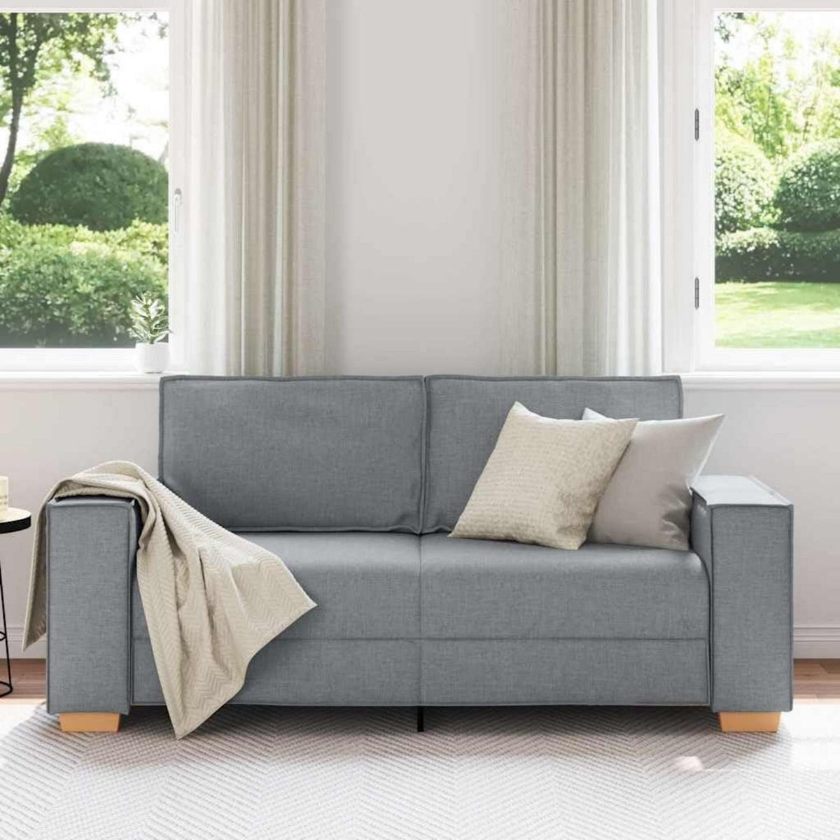2-Sitzer Sofa Hellgrau – Modernes Couch Sofa 140 cm