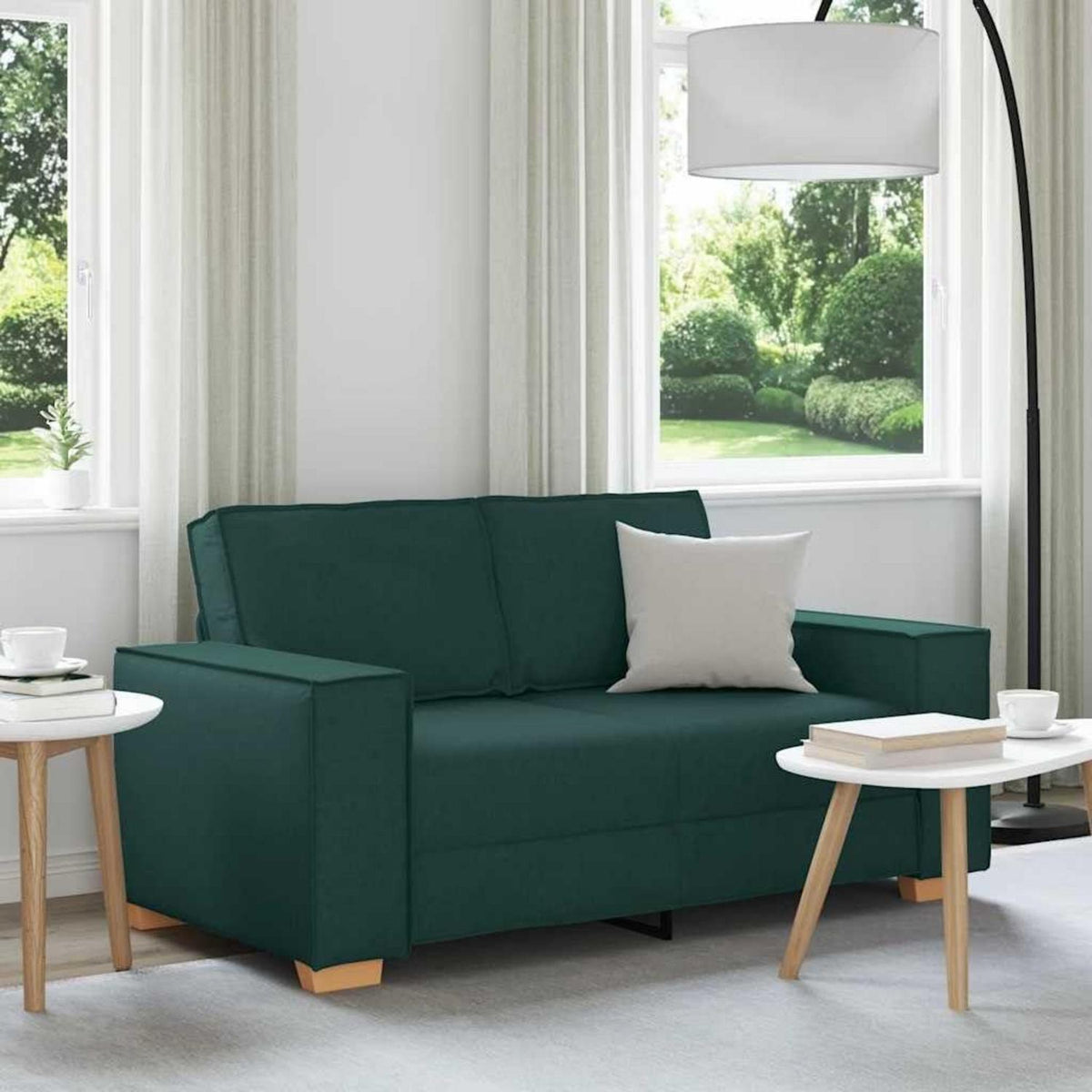 2-Sitzer Sofa Dunkelgrün mit Schlaffunktion – 120 cm Stoffsofa