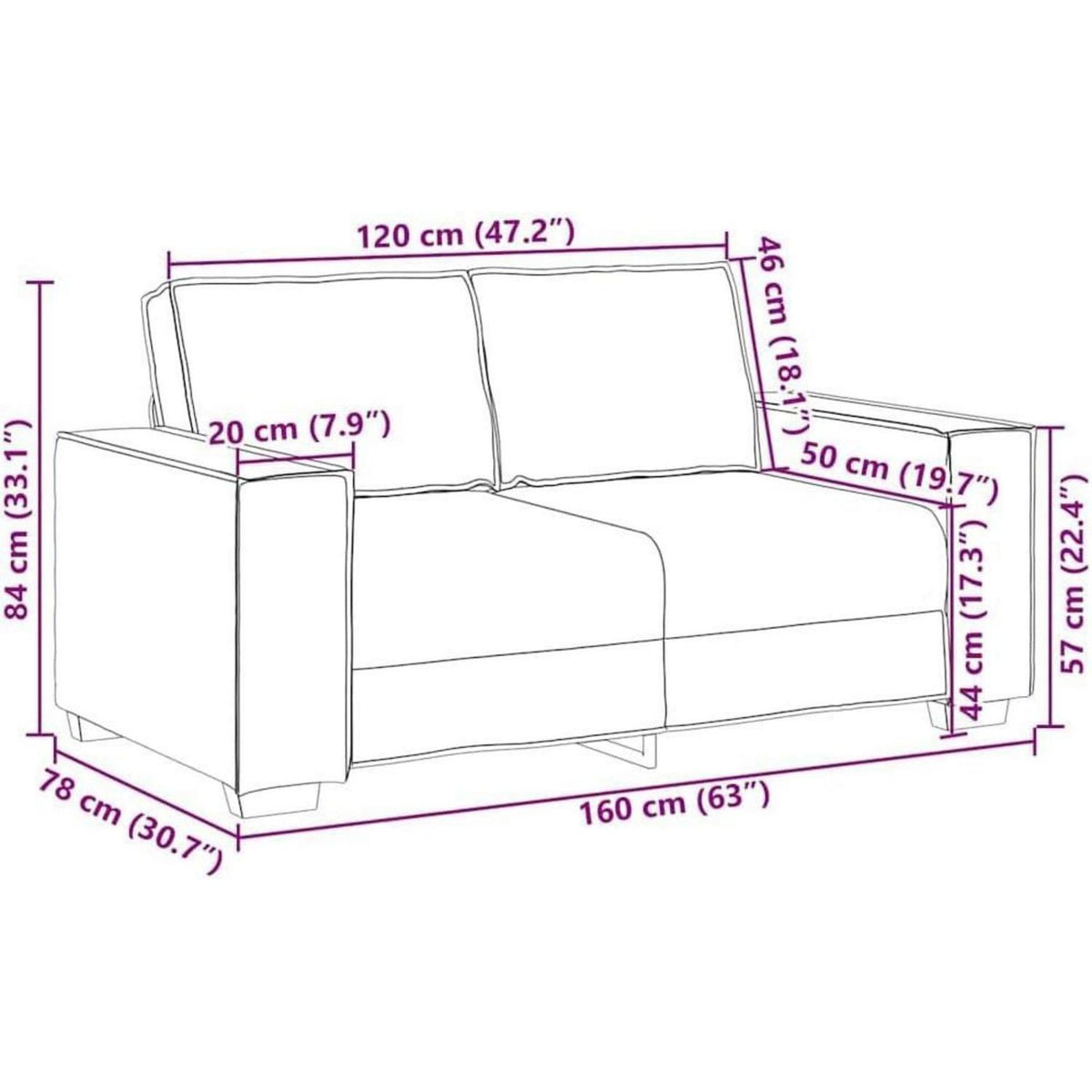 2-Sitzer Schlafsessel Hellgrau – Bequemes Sofa mit Bettfunktion