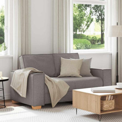 2-Sitzer Sofa Taupe – Bequeme Stoff Couch 120 cm