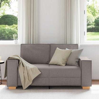 2-Sitzer Sofa Taupe – Bequeme Stoff Couch 120 cm