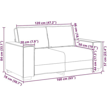 2-Sitzer Sofa Creme – Bequeme Stoff Couch 120 cm