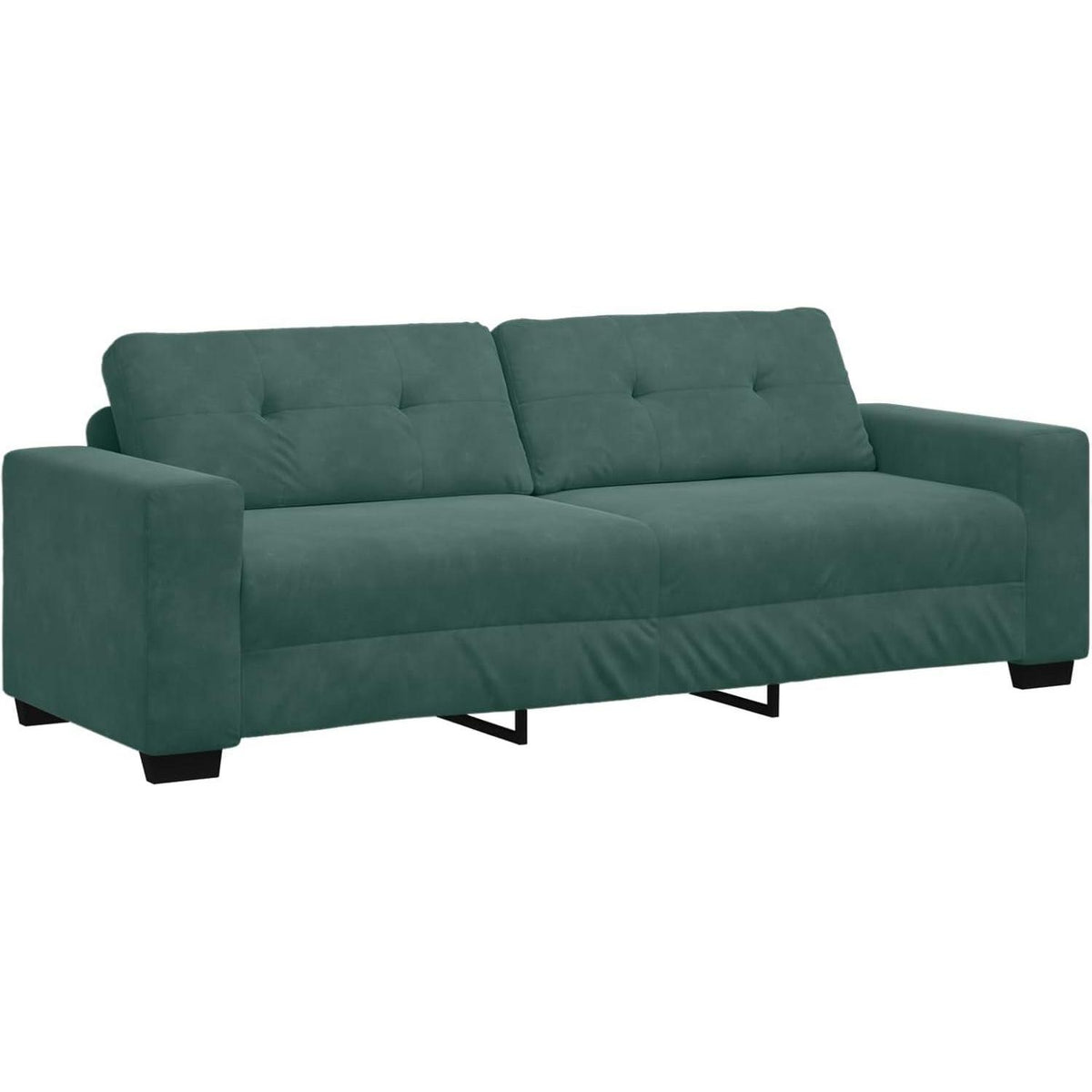 3-TLG. Samt Sofagarnitur Dunkelgrün – Modernes Wohnzimmer Set
