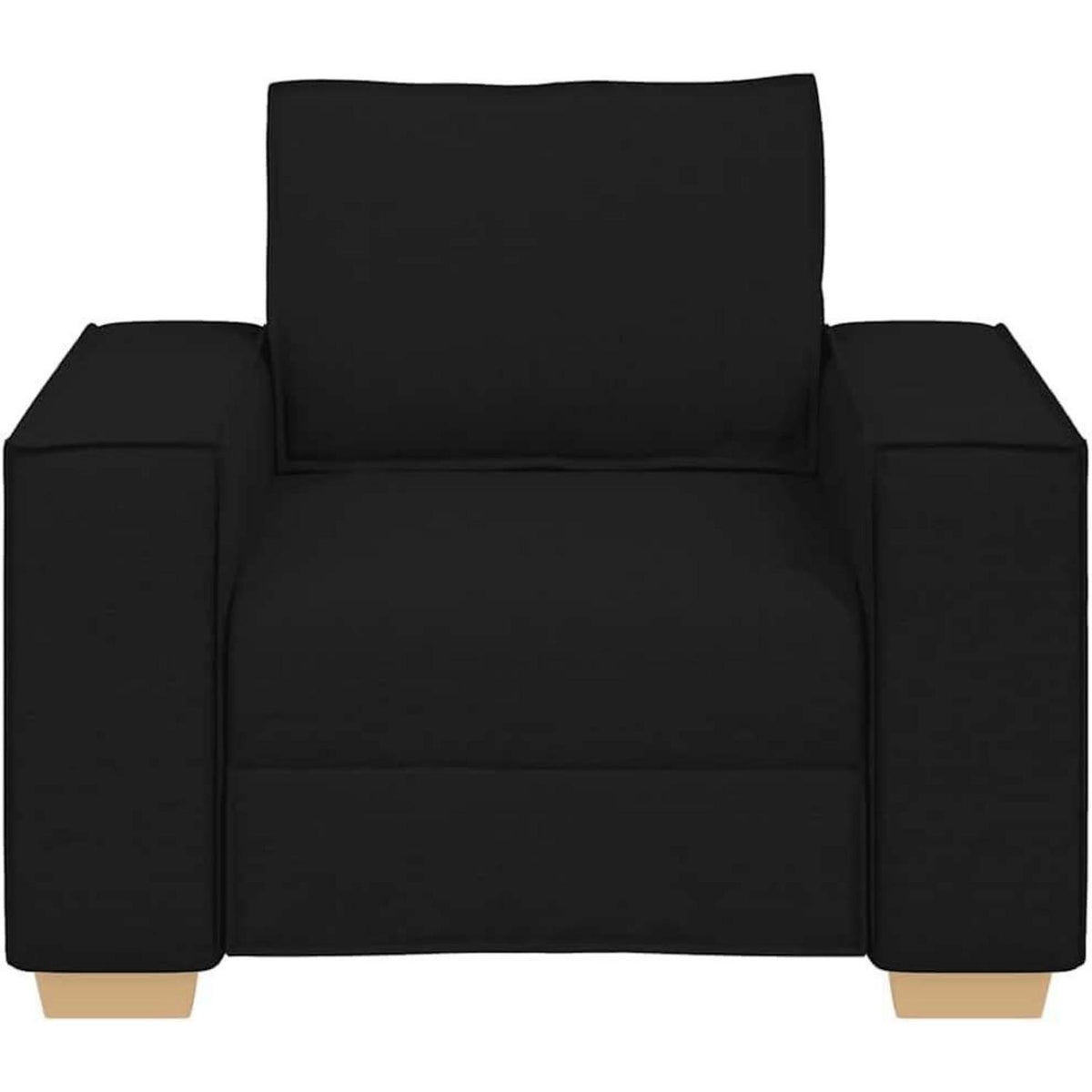 Polstersessel Schwarz 60cm – Bequemes Stoffsofa mit Kissen