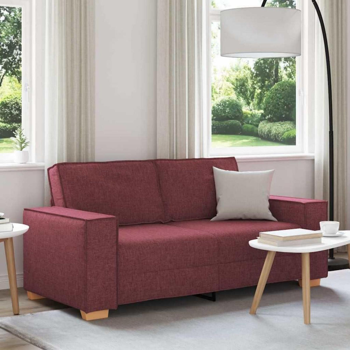 2-Sitzer Sofa Weinrot, 140 cm – Bequemes Polstersofa