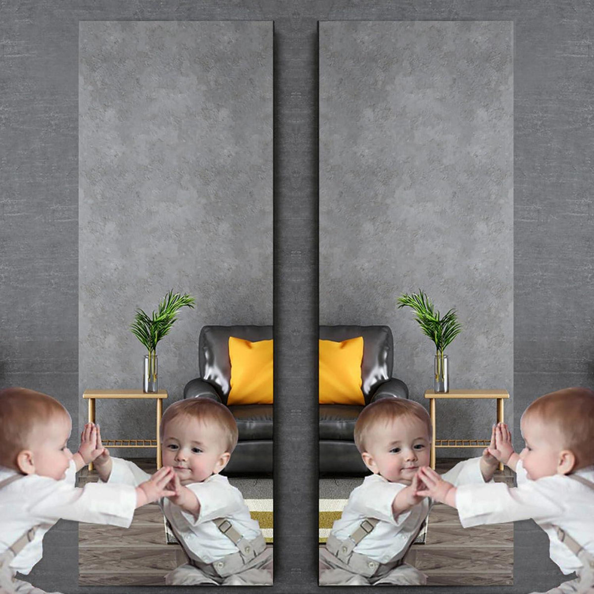 Selbstklebende Wandspiegel 40x120cm (2er Set) – Ganzkörper Spiegel