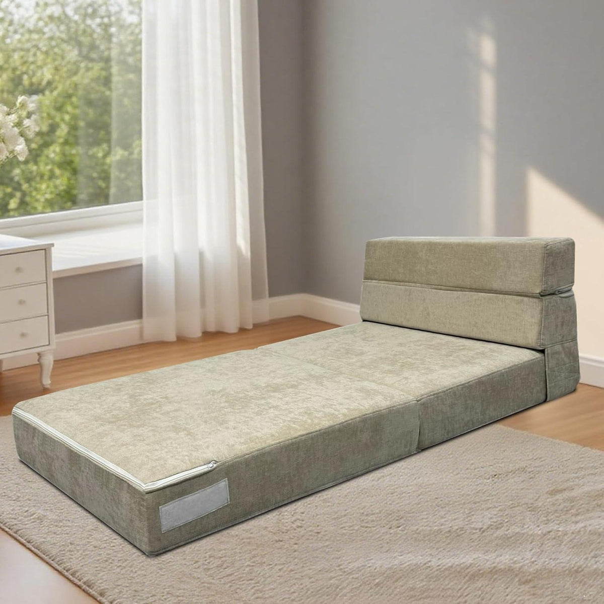Schlafsessel mit Bettfunktion & Memory Schaum – Beige 70x200cm