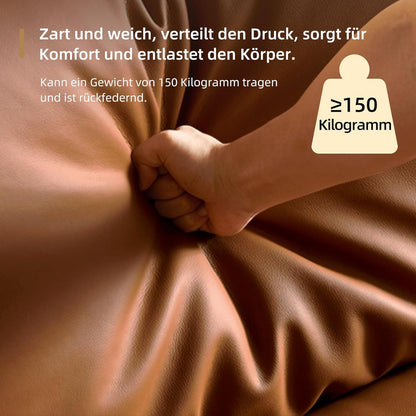 Bequemes 3-Sitzer Sofa Lederoptik 276x98x90cm Orangebraun
