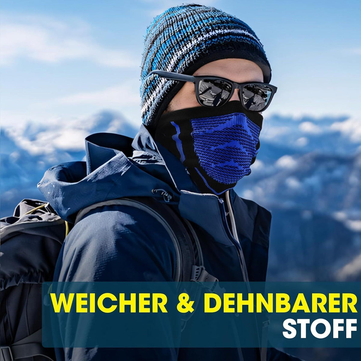 Schlauchschal Herren 2er-Set Grau & Blau – Atmungsaktiv & Winddicht