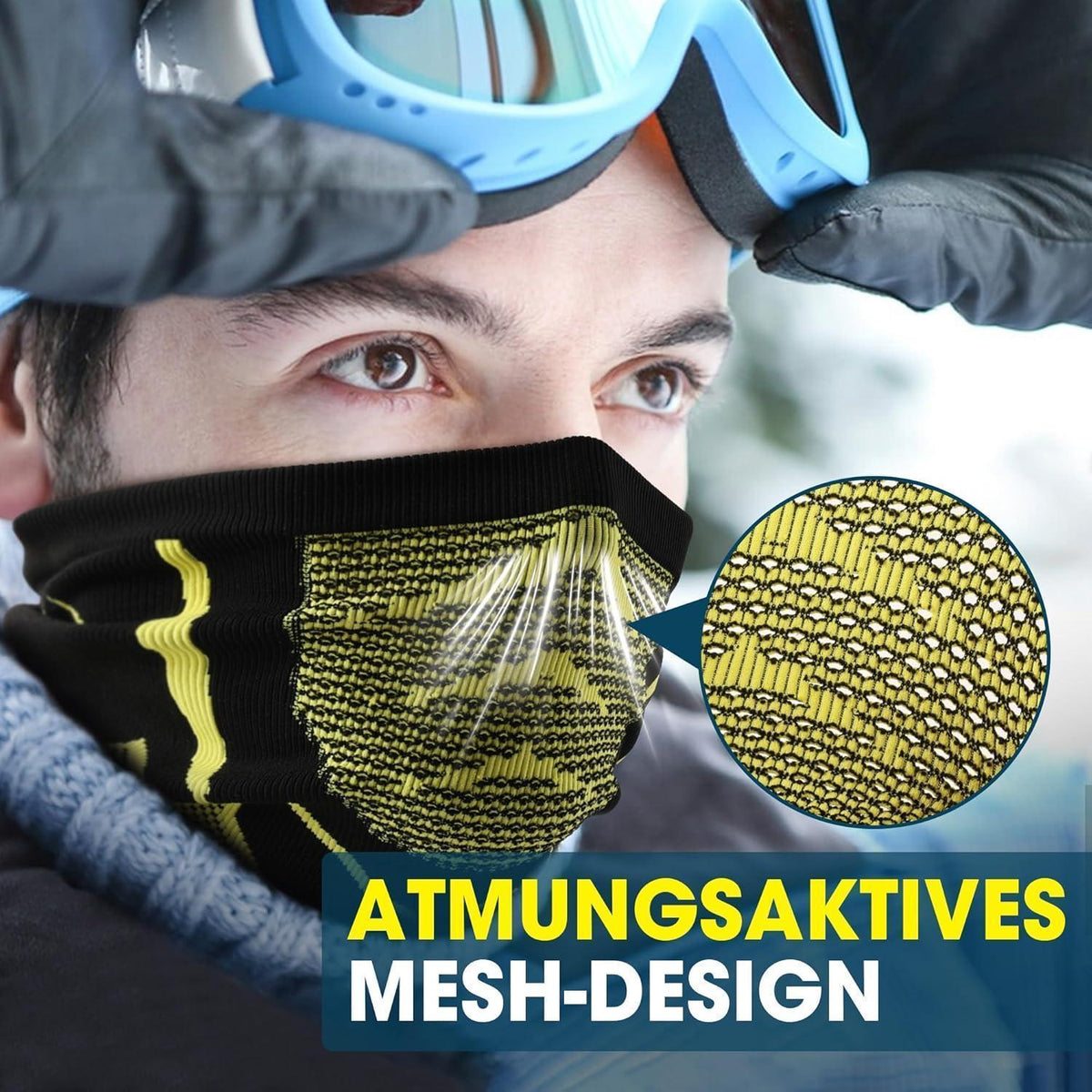 Schlauchschal Herren 2er-Set Grau & Blau – Atmungsaktiv & Winddicht