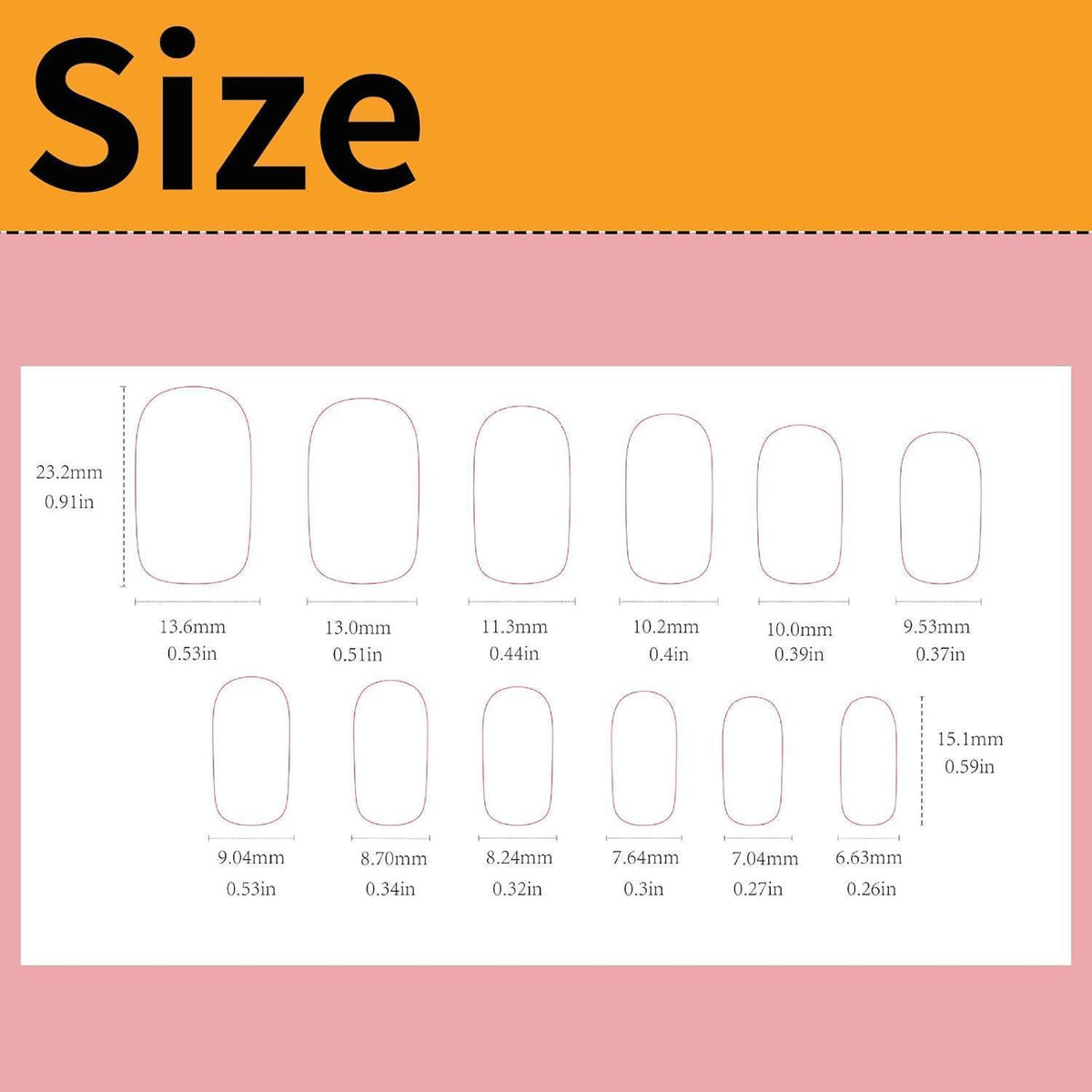 24 French Press on Nails Kurz Eckig Regenbogen Aurora