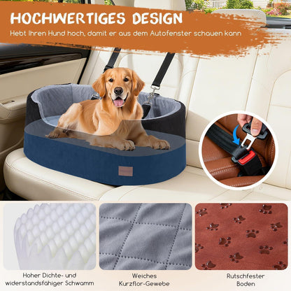 Hund Autositz Booster für Reisen – 80x50x28cm Schwarz