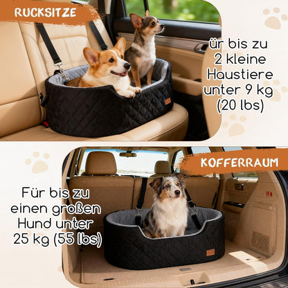 Hund Autositz Booster für Reisen – 80x50x28cm Schwarz